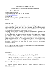 ANTROPOLOGIA CULTURALE - Università degli Studi di Trieste