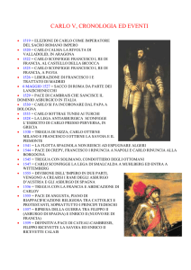 CARLO V, CRONOLOGIA ED EVENTI