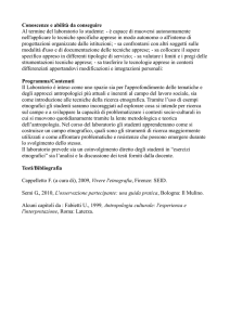 Conoscenze e abilità da conseguire Al termine del laboratorio lo
