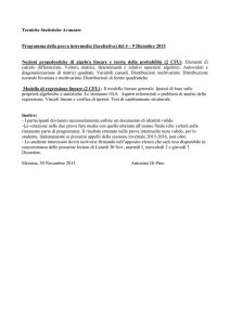 Tecniche Statistiche Avanzate Programma della prova intermedia