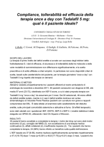 Compliance, tollerabilità ed efficacia della terapia once a day con