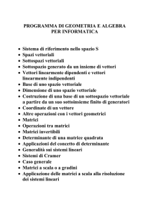 PROGRAMMA DI GEOMETRIA E ALGEBRA PER INFORMATICA