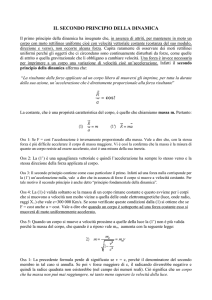 IL SECONDO PRINCIPIO DELLA DINAMICA
