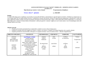 Programmazione di Greco V ginnasio - Liceo Banfi
