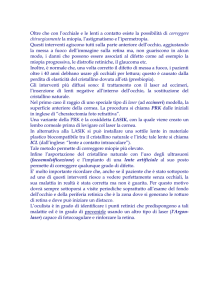 correzione chirurgica miopia - Studio Dr. Alessandro Pezzola