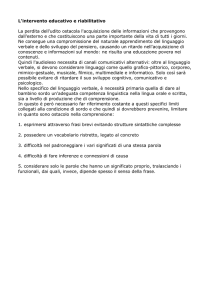 L`intervento educativo e riabilitativo