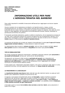 Informazioni utili per fare l`aerosolterapia nel bambino