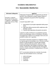 RASSEGNA BIBLIOGRAFICA SULL` EDUCAZIONE TERAPEUTICA