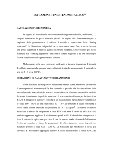 Estrazione tungsteno metallico