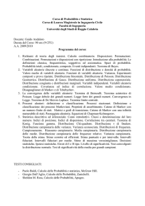 Corso di Probabilità e Statistica - Università degli Studi Mediterranea