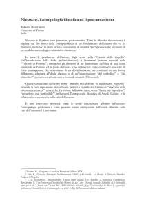 Nietzsche, l`antropologia filosofica ed il post