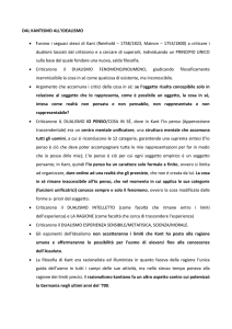 Sintesi Dal Criticismo all`Idealismo