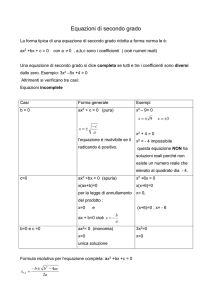 Equazioni di secondo grado