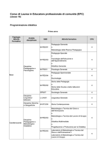 Corso di Laurea in Educatore professionale di comunità