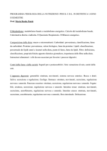 Programma di Fisiologia della Nutrizione I anno