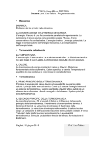 FISICA (classe 4B, a.s. 2015/2016) Docente: prof. Lino Talloru