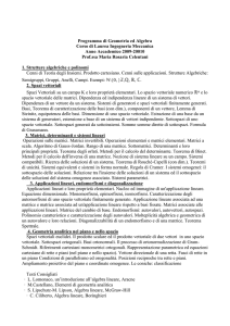 Programma di Geometria ed Algebra