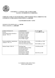 UNIVERSITA` CATTOLICA DEL SACRO CUORE