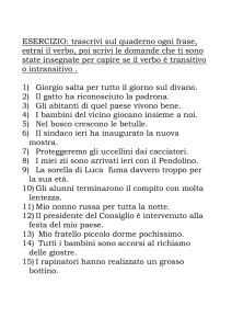 esercizi sui verbi transitivi e intransitivi