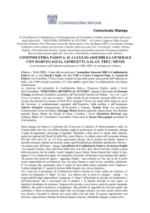 Confindustria PD_il 6 luglio Assemblea con Marcegaglia, Giorgetti