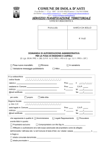 Richiesta autorizzazione posa INSEGNE pubblicitarie