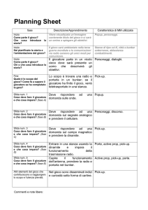 Planning Sheet fase Descrizione/Apprendimento Caratteristica di