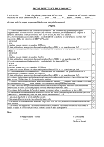 Rapporto prove strumentali impianto elettrico