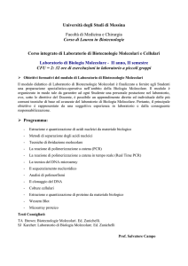 LABORATORIO di BIOLO.. - Facoltà di Medicina e Chirurgia di