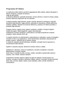 Programma di Chimica La costituzione della materia: gli stati di