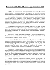 Documento CGIL CISL UIL sulla Legge