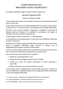 avviso - Ordine degli Avvocati di Potenza