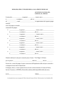 DOMANDA PER L`UTILIZZO DELLA SALA PROVE MUSICALE