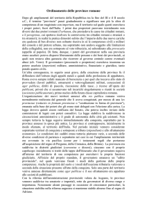 Cronologia delle province romane