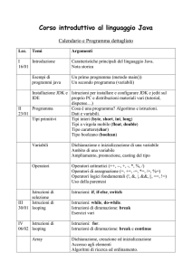 Programma dettagliato