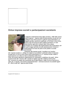 Soluzione s.r.l. - Onlus imprese sociali e partecipazioni societarie