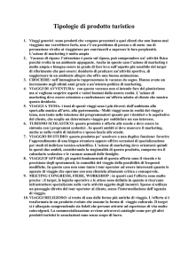 Tipologie di prodotto turistico