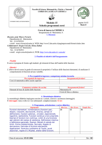 Corso di laurea in Scienze Biologiche