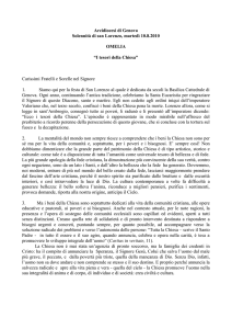 Omelia Card. Bagnasco - cardinale Angelo Bagnasco