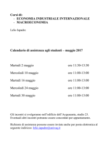 Calendario di assistenza agli studenti