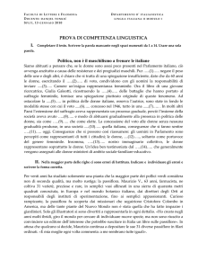 PROVA DI COMPETENZA LINGUISTICA