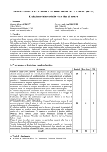 NOME CORSO Paleobiogeografia e ricostruzioni paleoambientali
