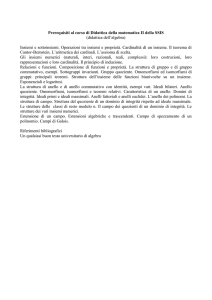 prerequisiti al corso di didattica dell`Algebra