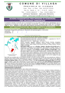 schema riassuntivo preliminare di screening per incidenza