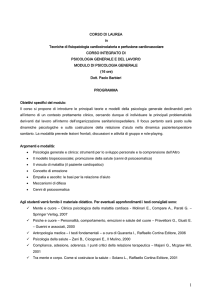 Programma Psicologia generale