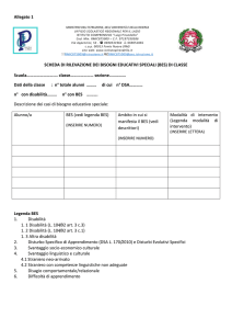 Scheda Rilevazione BES di classe - Istituto Comprensivo "Luigi
