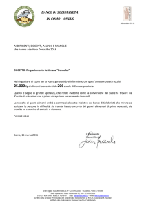 Lettera di ringraziamento.