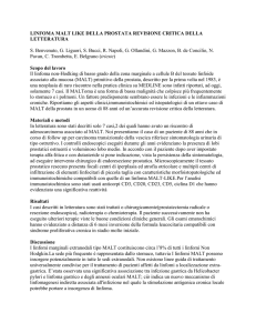 linfoma malt like della prostata revisione critica della letteratura