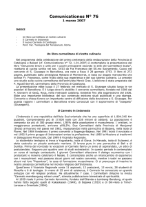 Un libro carmelitano di ricette culinarie
