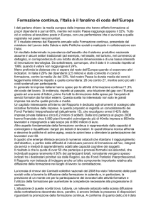 Formazione continua, l`Italia è il fanalino di coda dell`Europa