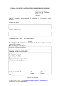 modulo di richiesta partecipazione selezione liceo musicale